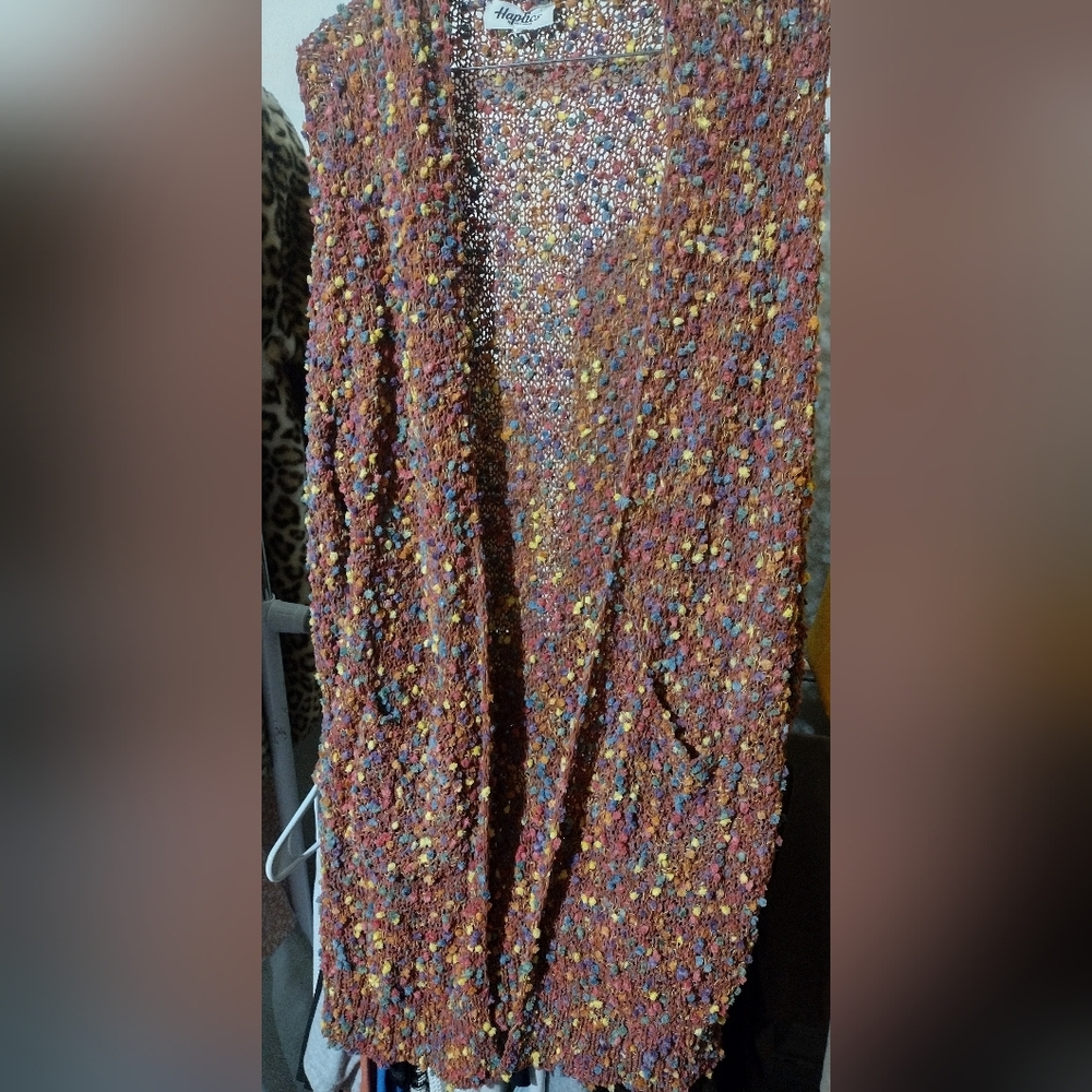 Multicolor Textured Women's Cardigan
